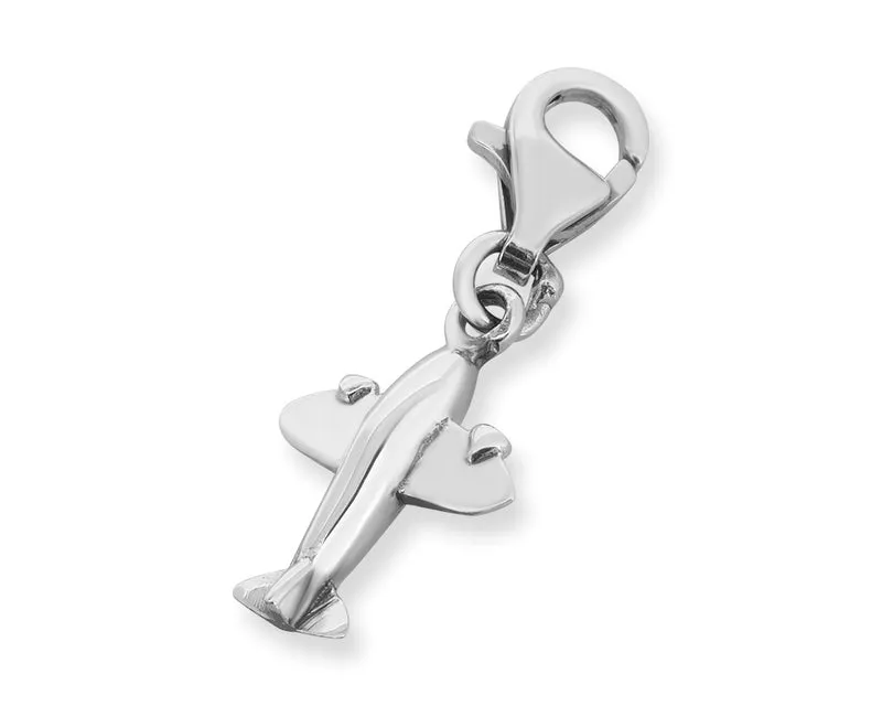CHARM ANHÄNGER FLUGZEUG, FLIEGER MIT KARABINER, GESCHENK PILOT