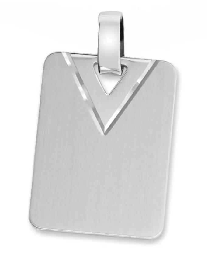 KETTENANHÄNGER ECKIG MIT GRAVUR HERREN SCHMUCK 925 SILBER