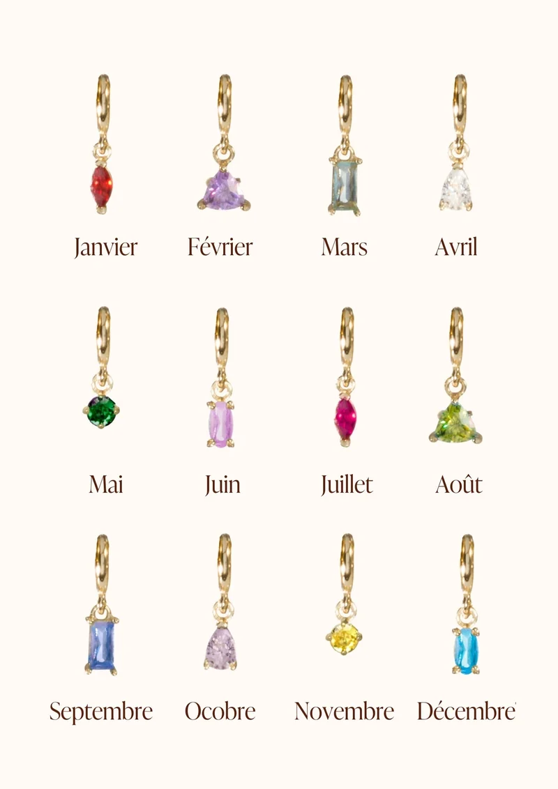 Sliding Geboortesteen Charm Ketting - Verguld - Geboortesteen Ketting