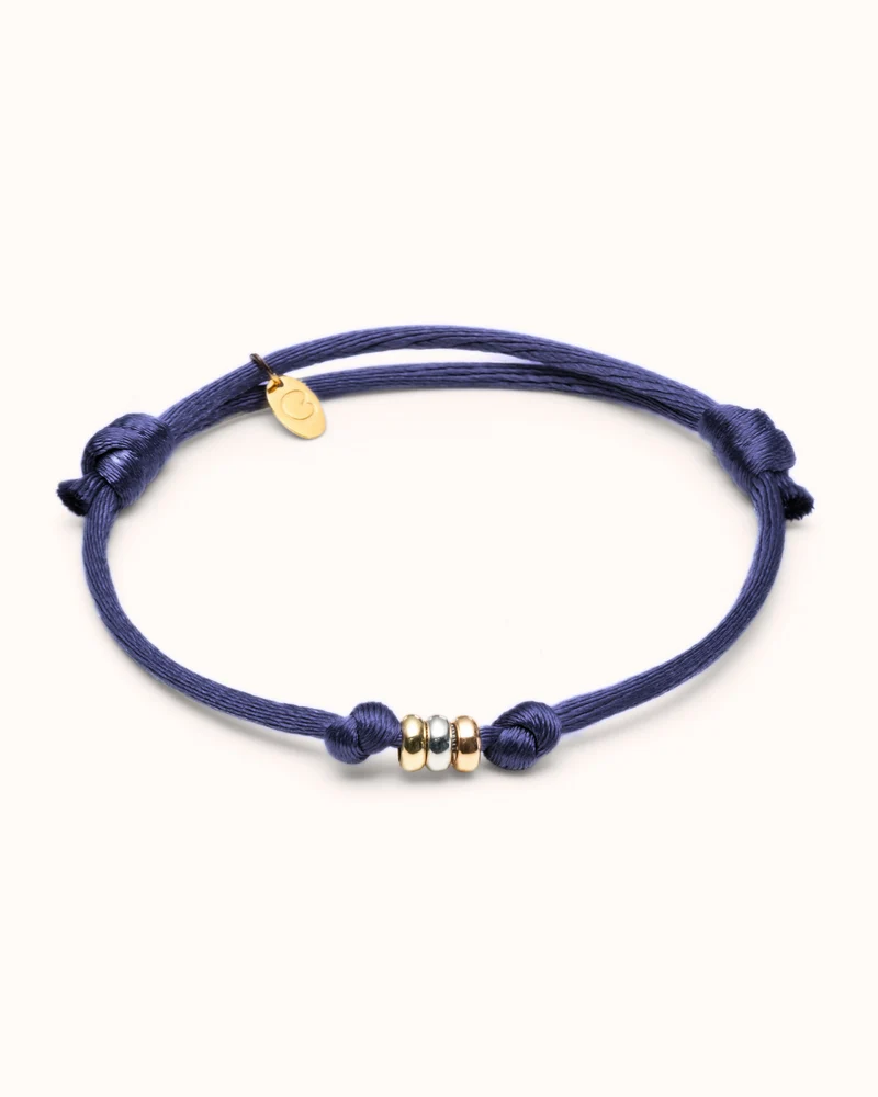 14k Mannen Family Tricolor Ring Armband - Gepersonaliseerde Heren Armband