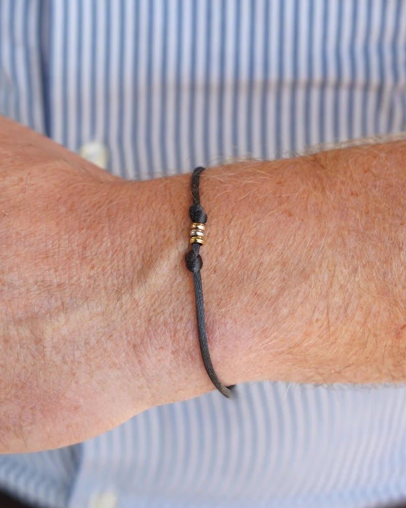 14k Mannen Family Tricolor Ring Armband - Gepersonaliseerde Heren Armband