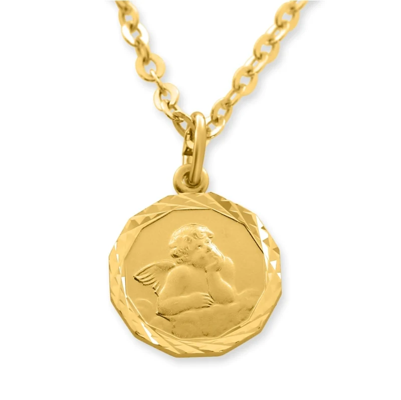ENGEL AUF WOLKE SCHMUCK ZUR TAUFE GOLDKETTE ENGELBILD TAUFSCHMUCK