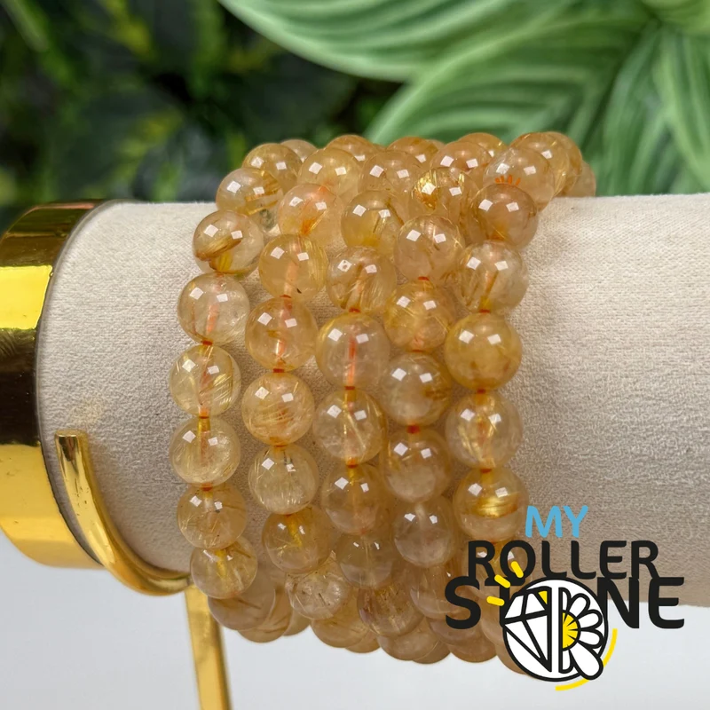 Armband aus goldenem Rutilquarz 5A