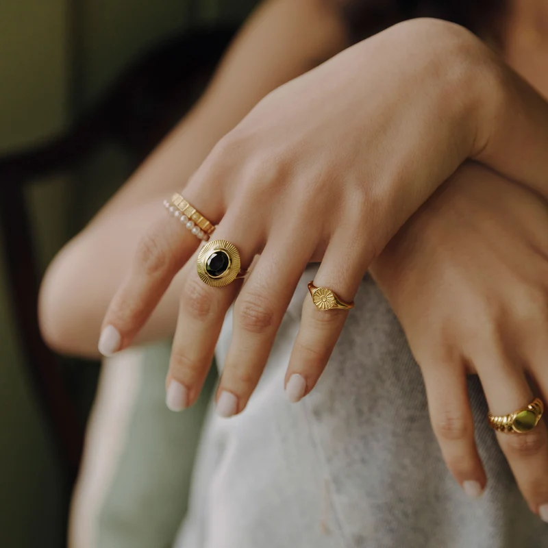 Pinky Shining Sun Ring