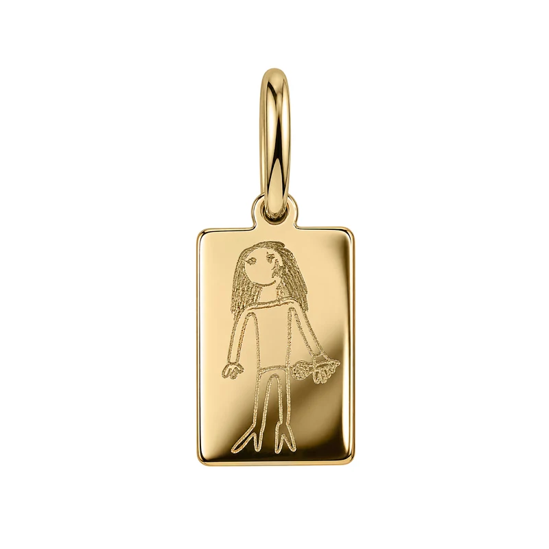 Engraved Square Petite Anhänger