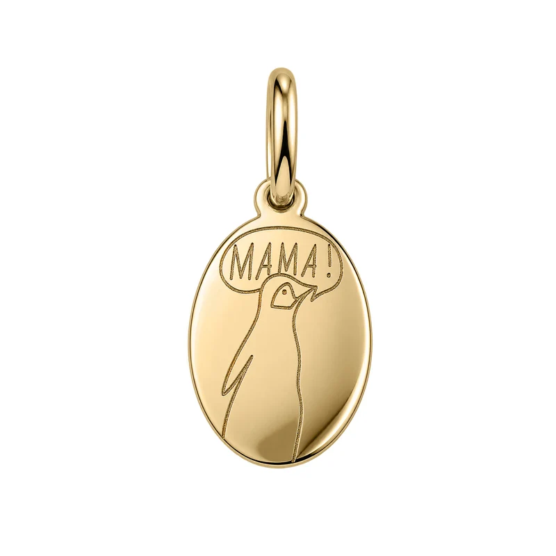 Engraved Ellipse Petite Anhänger