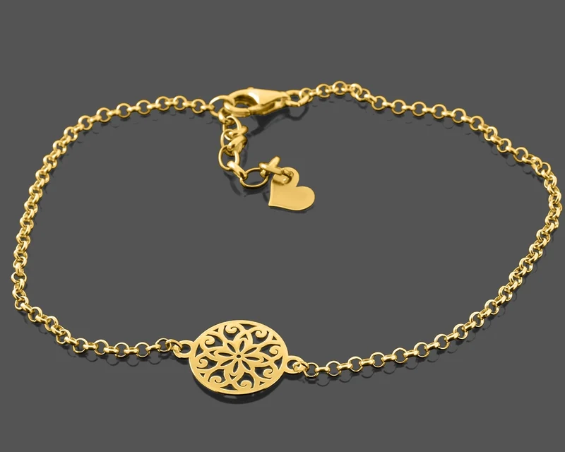 FILIGRANES SILBER ARMBAND VERGOLDET DAMENARMBAND LEBENSBLUME