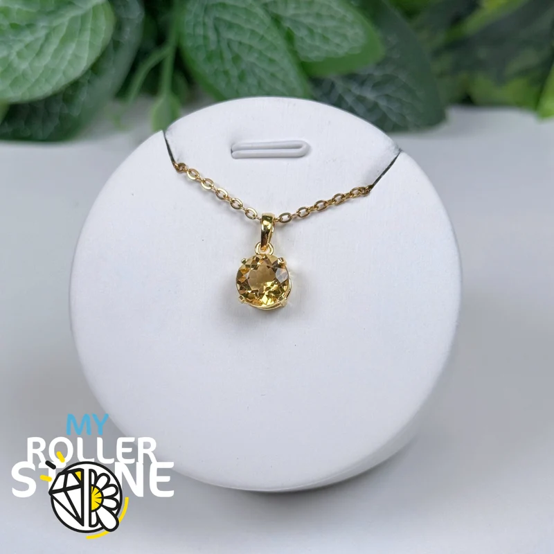 Anhänger aus brasilianischem Citrin und 925er Sterlingsilber mit 10 Mikron Goldplattierung #1