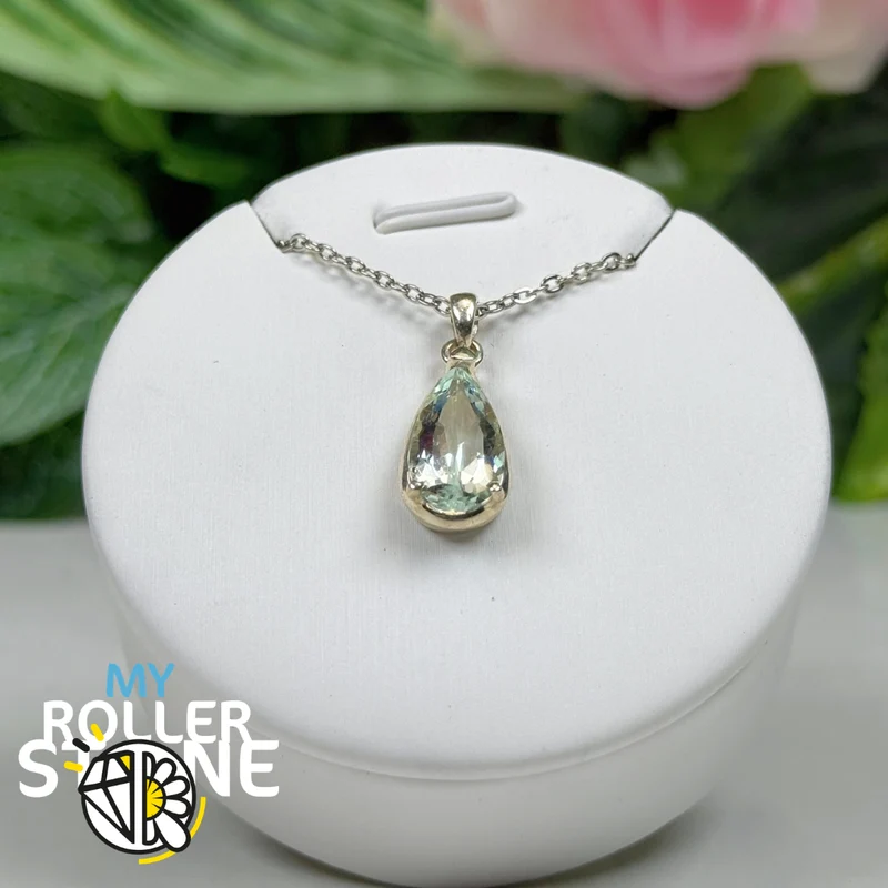 Anhänger aus brasilianischem Aquamarin und 925er Sterlingsilber Nr. 3
