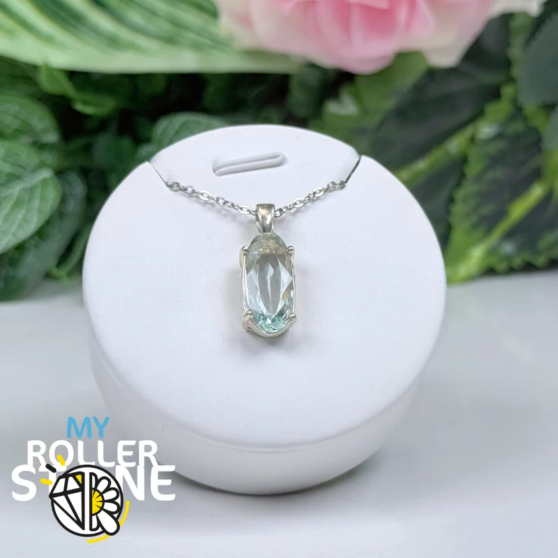 Anhänger aus brasilianischem Aquamarin und 925er Sterlingsilber Nr. 6