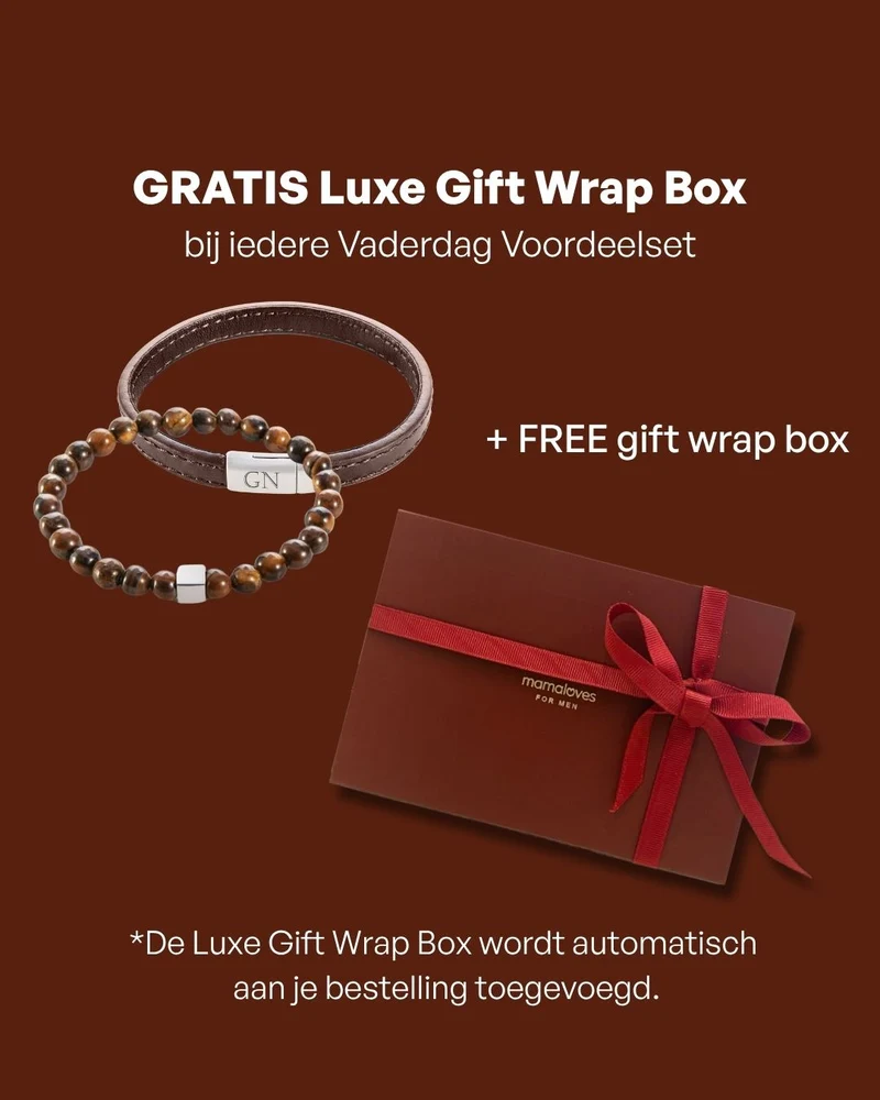 Mannen VOORDEELSET bruin - Gepersonaliseerde Heren Armbanden