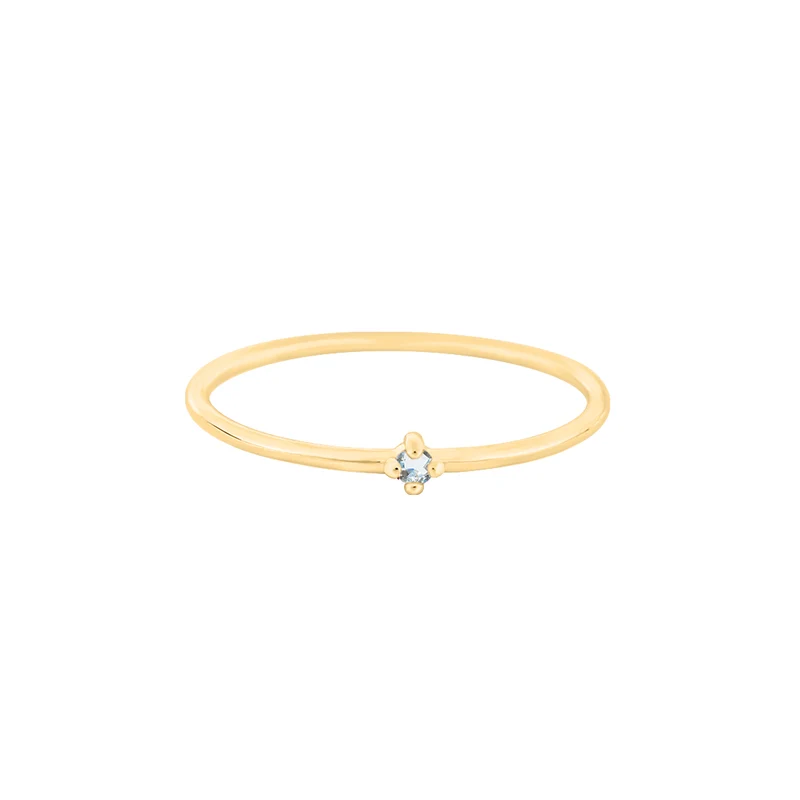 März Aquamarin Edelstein Ring