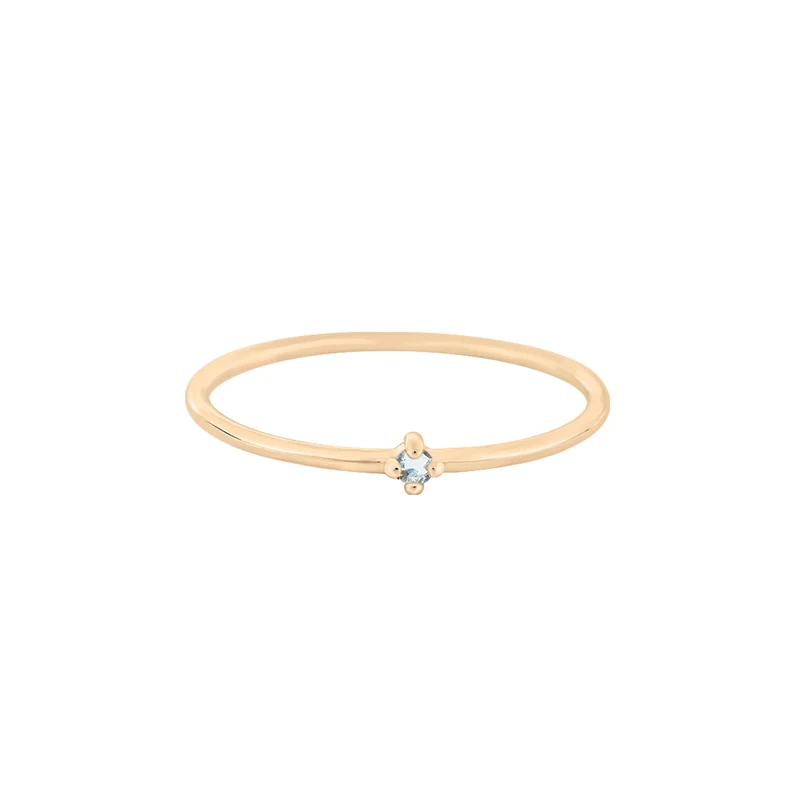 März Aquamarin Edelstein Ring