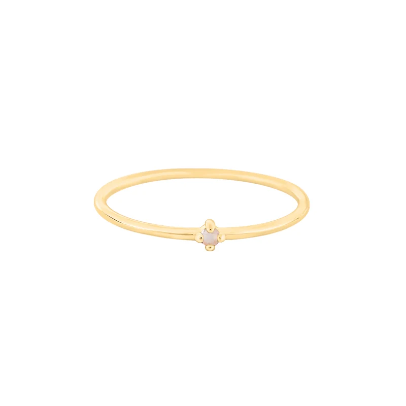 Oktober Rosenquarz Edelstein Ring