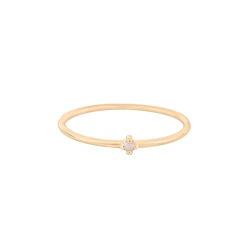Oktober Rosenquarz Edelstein Ring