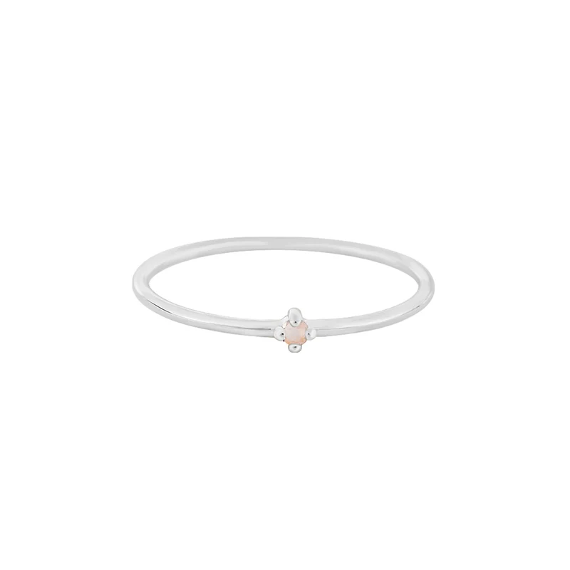 Oktober Rosenquarz Edelstein Ring
