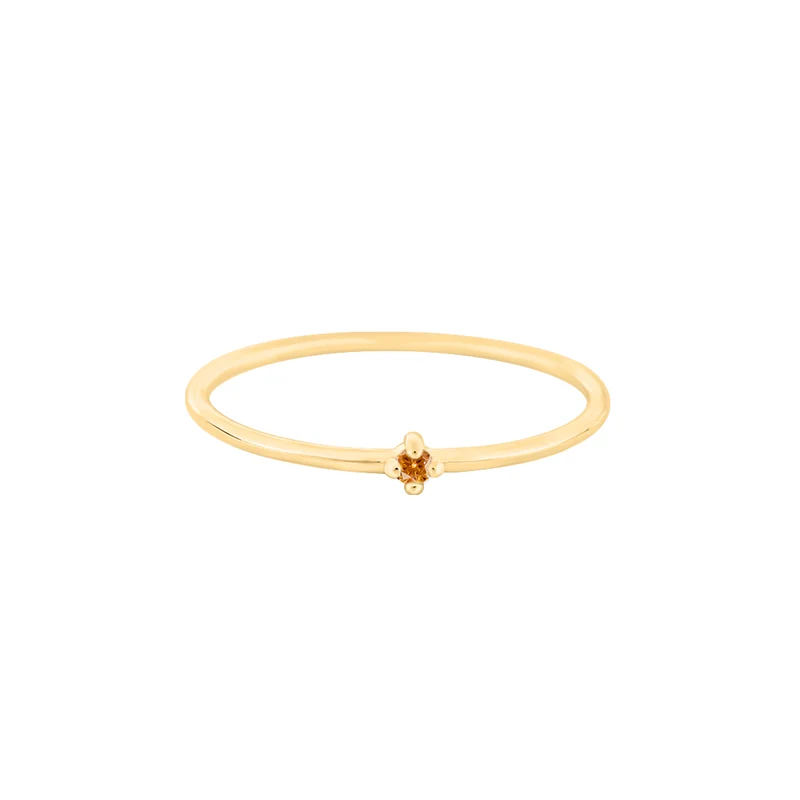 November Citrin Edelstein Ring