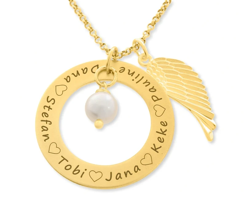 NAMENSKETTE FÜR OMA FAMILIENSCHMUCK GOLD PERSONALISIERTE KETTE MIT NAMEN