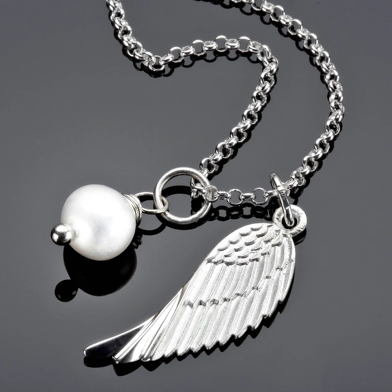 ENGELSRUFER KETTE SILBERSCHMUCK ENGELSFLÜGEL HALSKETTE 925 SILBER