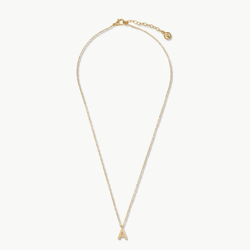Initial Mini Pendant Necklace A