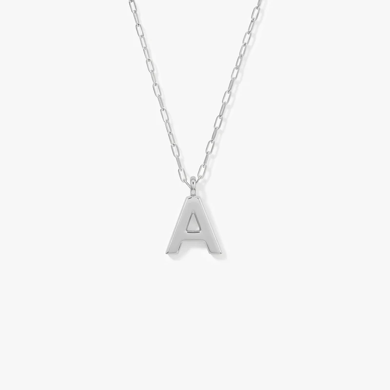 Initial Mini Pendant Necklace A