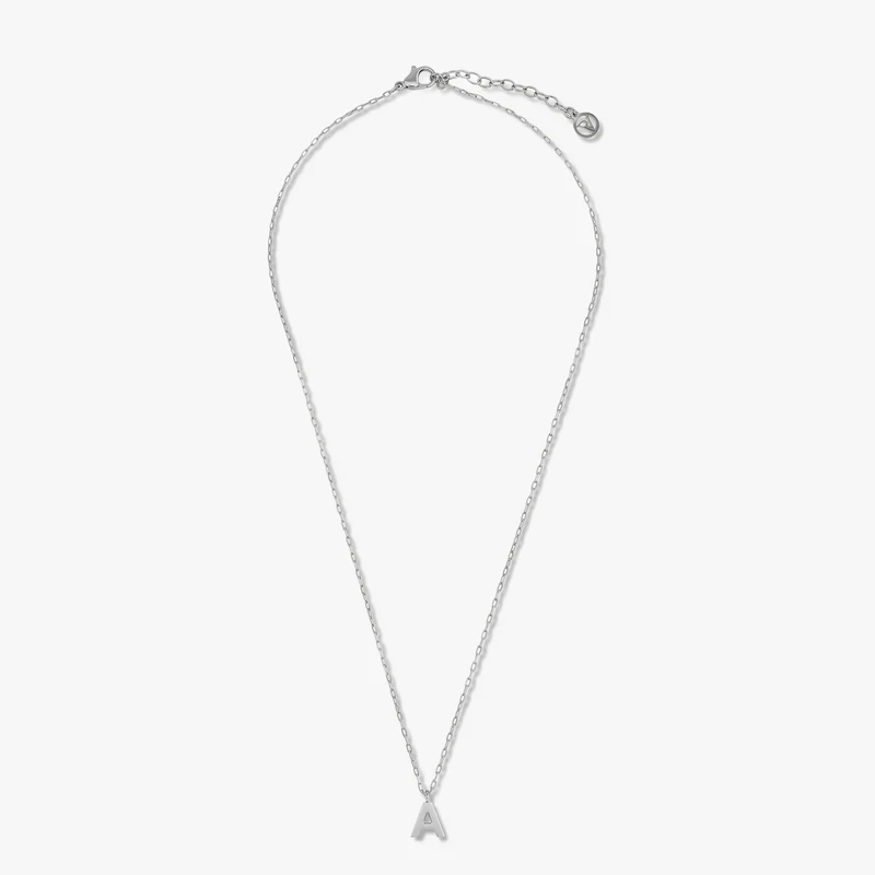 Initial Mini Pendant Necklace A