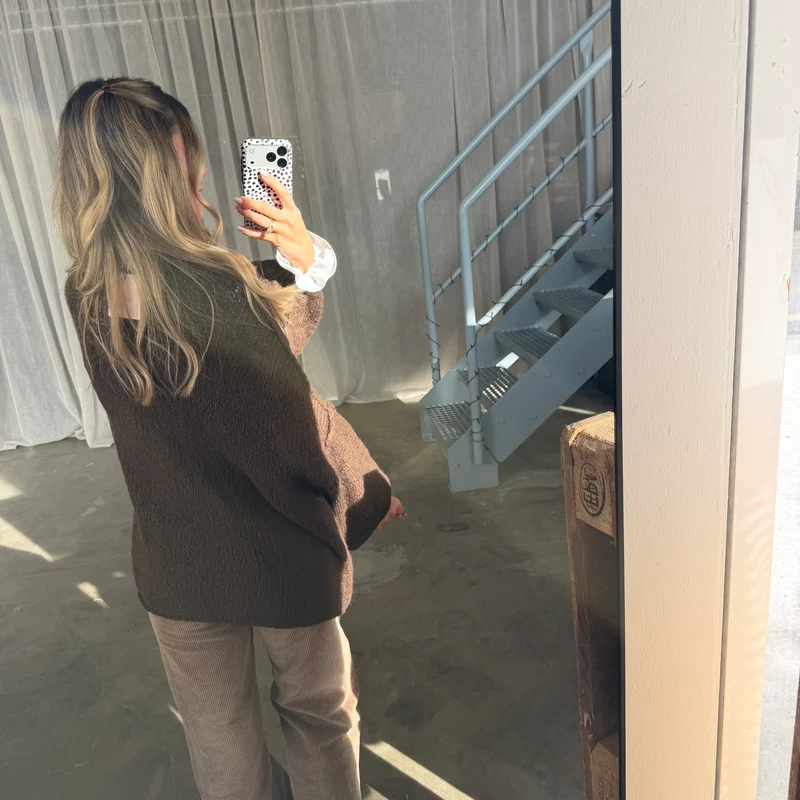 Oversized Strickjacke - Espresso