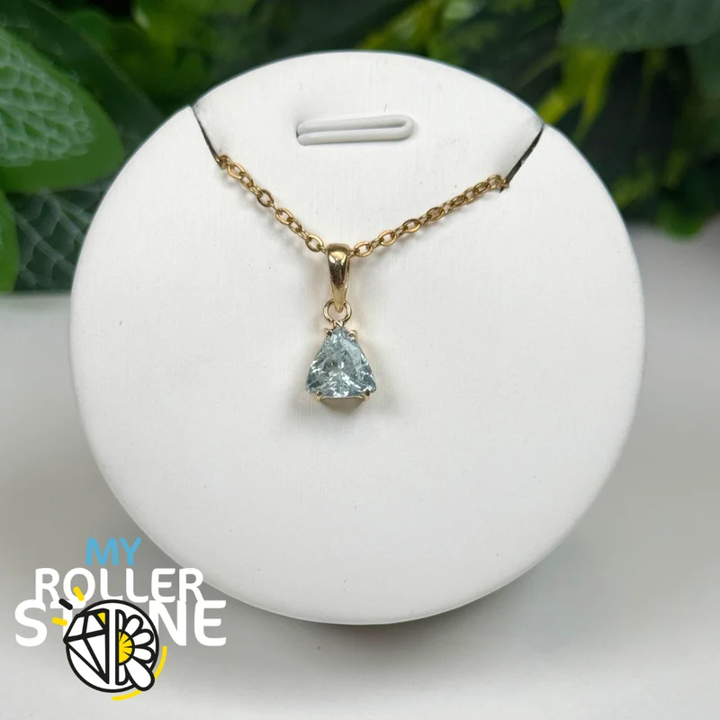 Anhänger aus brasilianischem Aquamarin und 925er Sterlingsilber mit 10 Mikron Goldplattierung #2