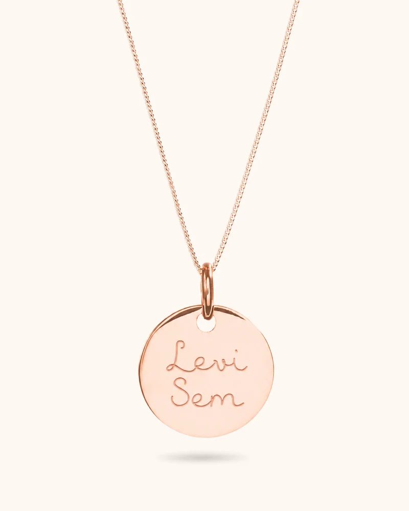 Coin Ketting met naam Rosé Verguld - Gepersonaliseerde Ketting
