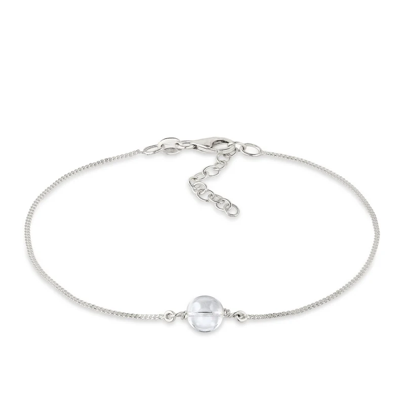 Armband mit Steinen Kreis | Bergkristall (Transparent)