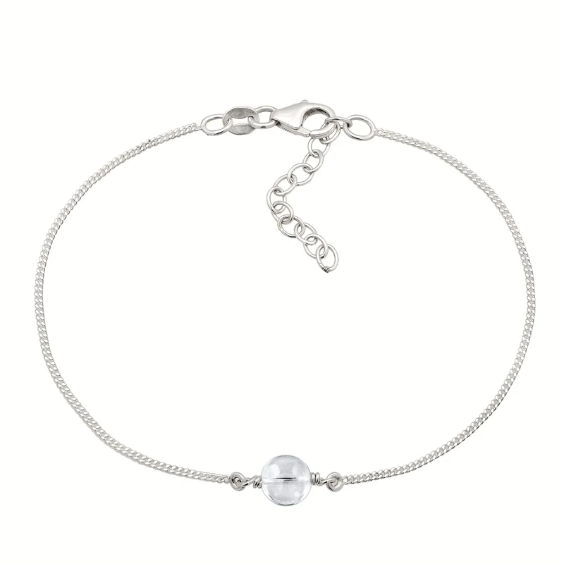 Armband mit Steinen Kreis | Bergkristall (Transparent)