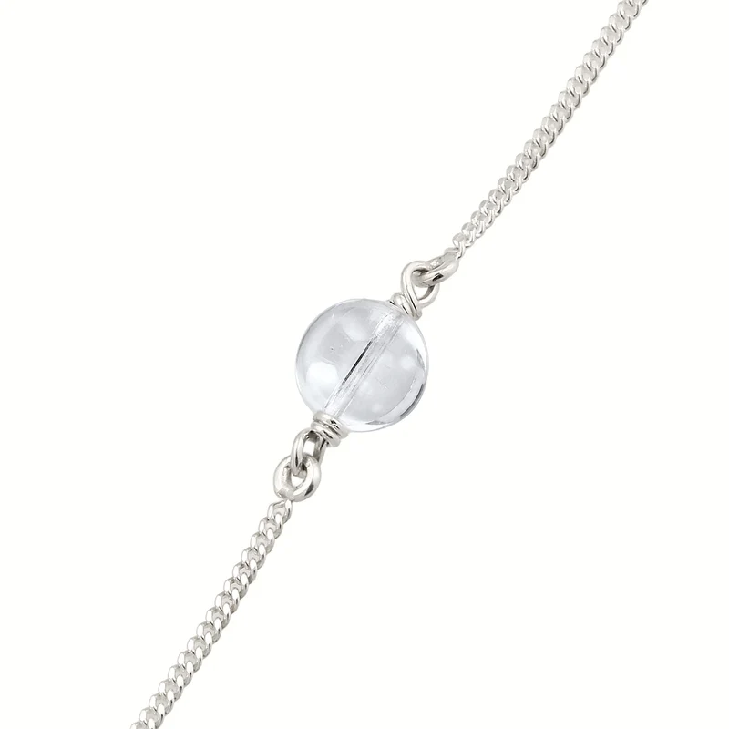 Armband mit Steinen Kreis | Bergkristall (Transparent)