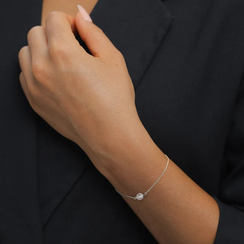 Armband mit Steinen Kreis | Bergkristall (Transparent)