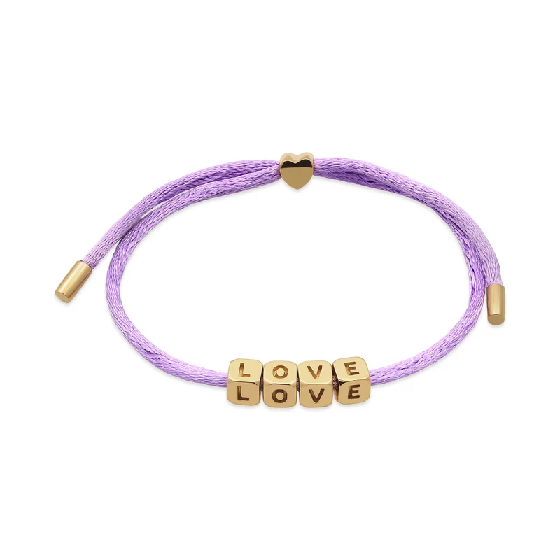Armband Würfel LOVE | Satin (Lila)