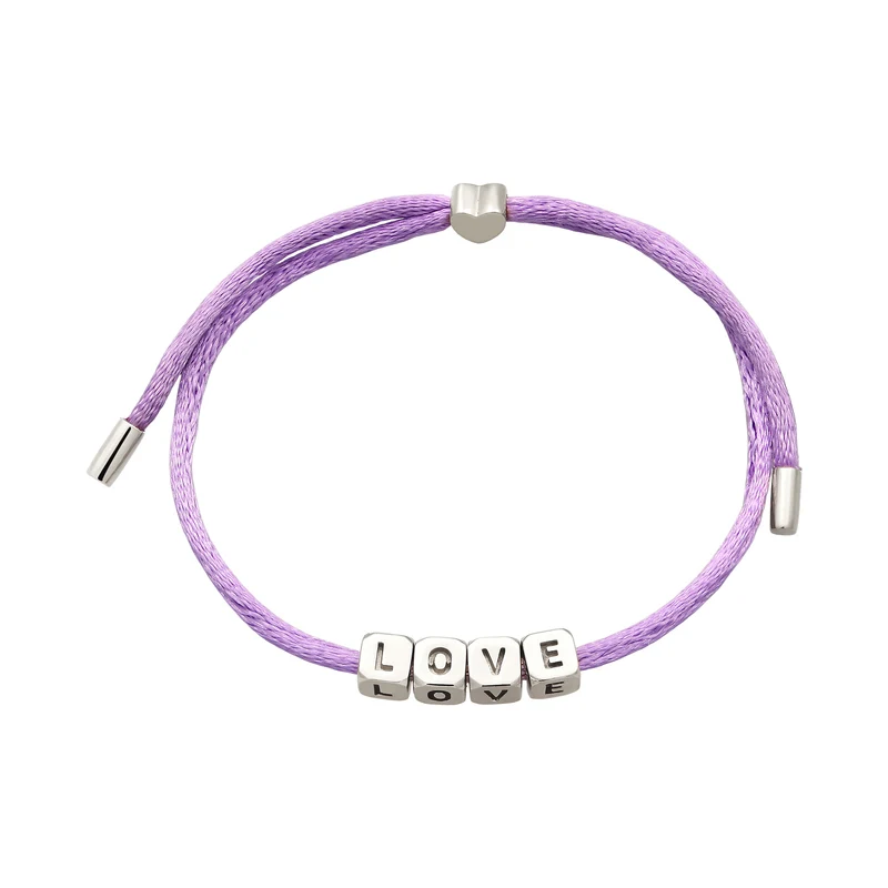 Armband Würfel LOVE | Satin (Lila)