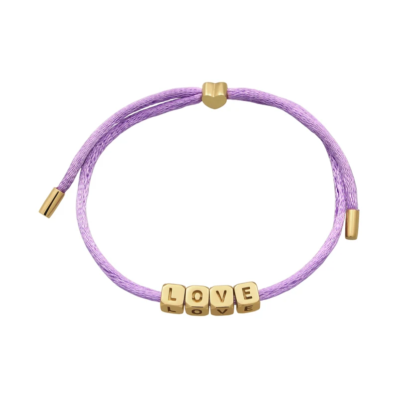 Armband Würfel LOVE | Satin (Lila)