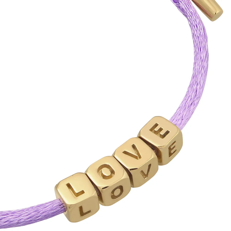 Armband Würfel LOVE | Satin (Lila)