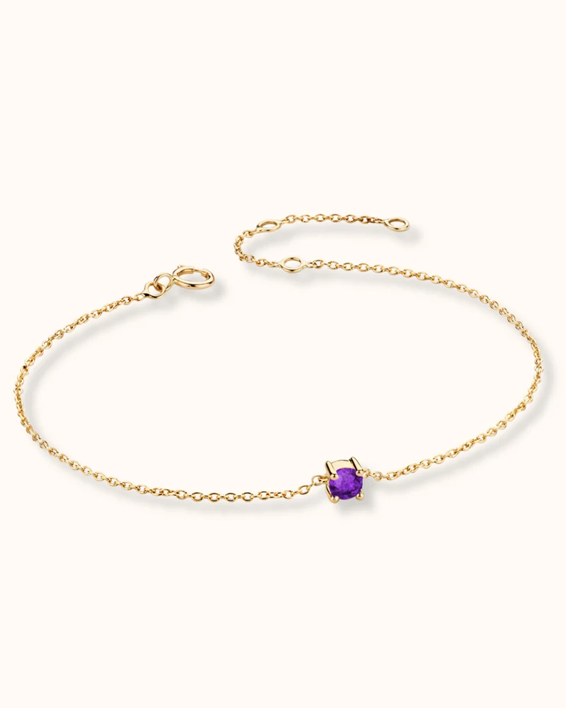 14k Geboortesteen Armband - Gepersonaliseerde Armband