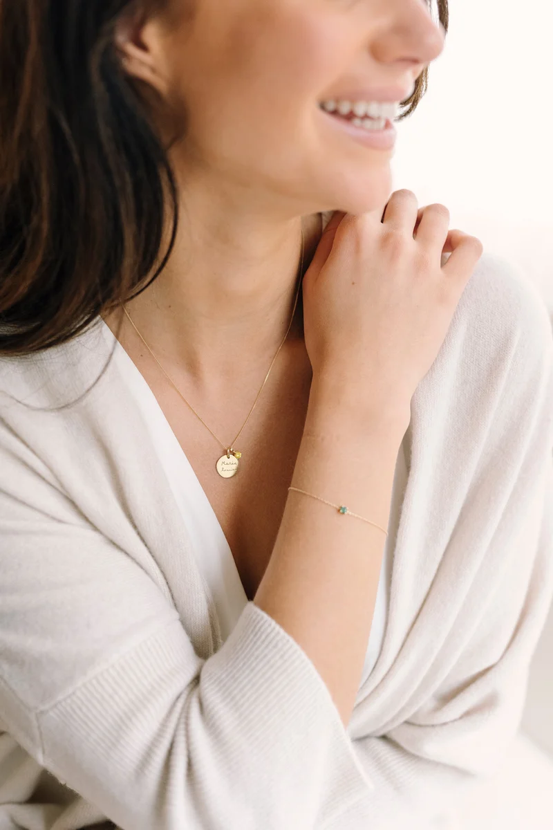 14k Geboortesteen Armband - Gepersonaliseerde Armband