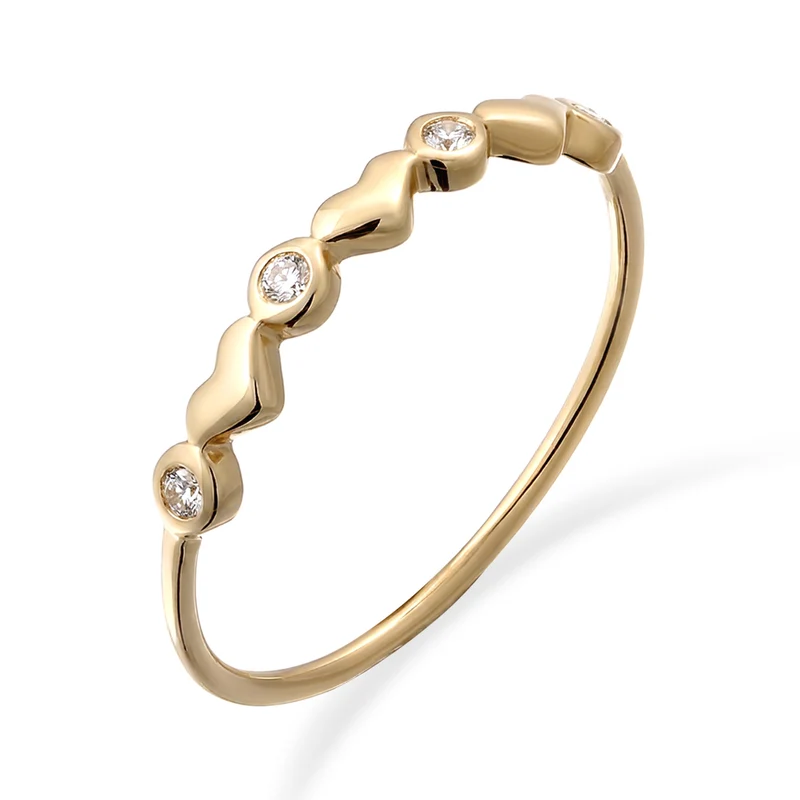 Ring mit Herzen | Topas (Weiß)