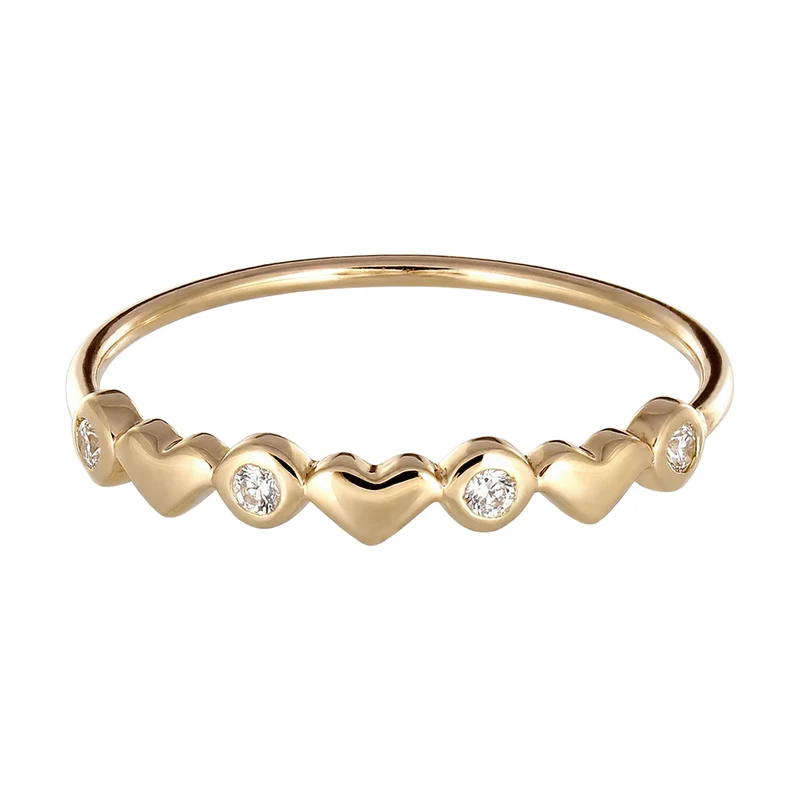 Ring mit Herzen | Topas (Weiß)