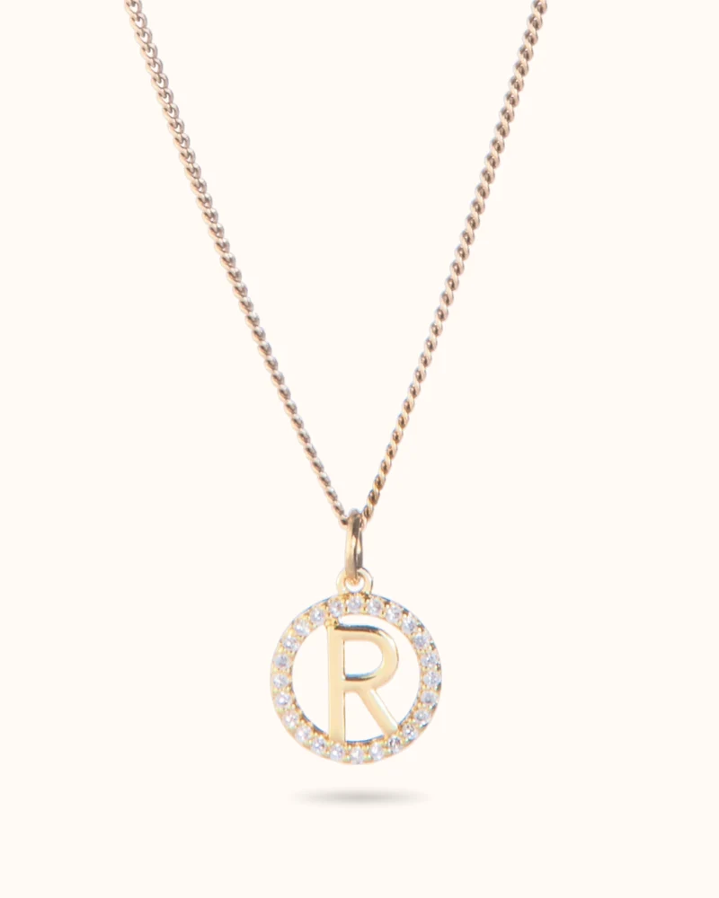 Letter Sparkle Pendant Ketting - Verguld - Ketting met Initialen