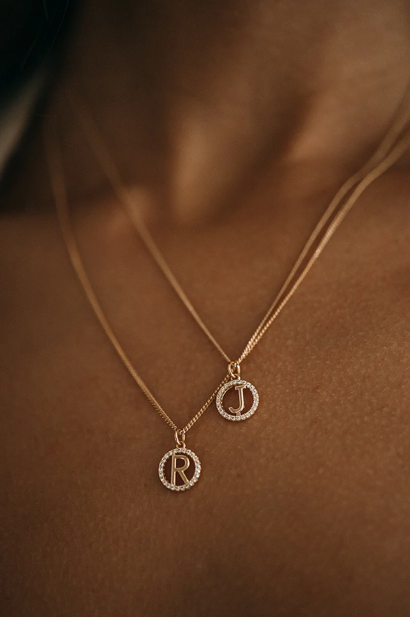 Letter Sparkle Pendant Ketting - Verguld - Ketting met Initialen
