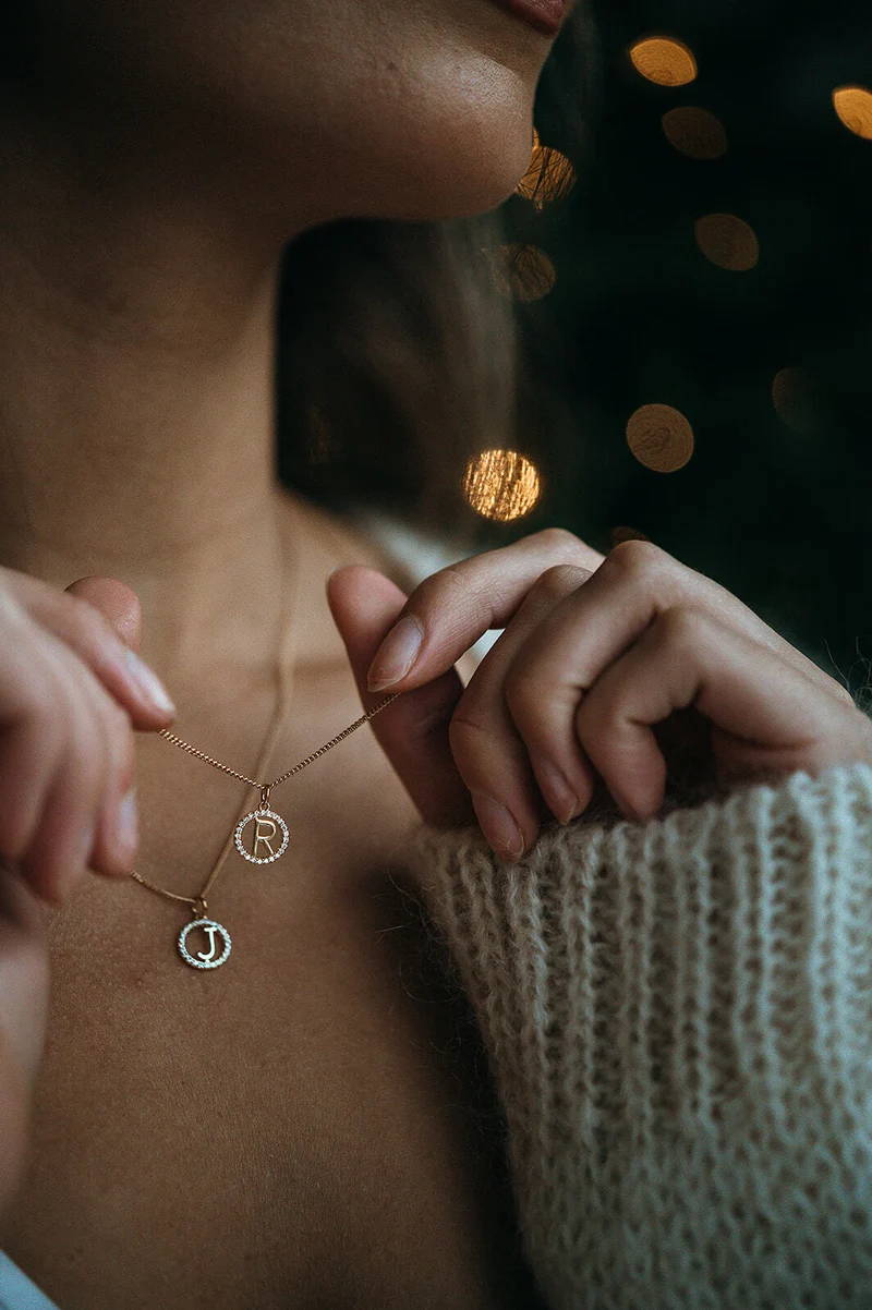 Letter Sparkle Pendant Ketting - Verguld - Ketting met Initialen