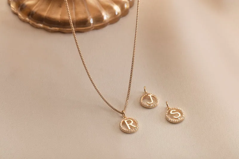 Letter Sparkle Pendant Ketting - Verguld - Ketting met Initialen