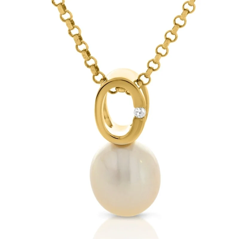 Schmuck Anhänger Perle vergoldet Damenschmuck elegant