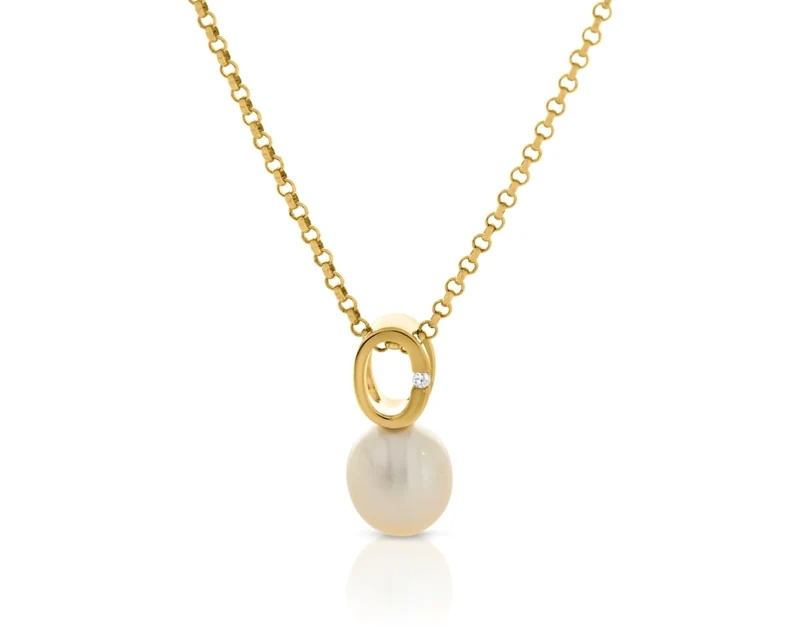 Schmuck Anhänger Perle vergoldet Damenschmuck elegant