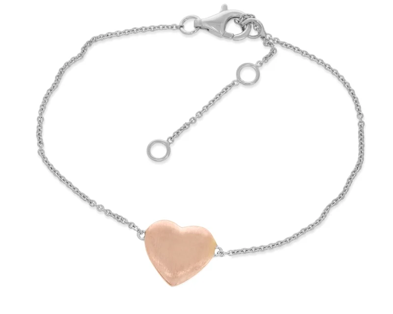 Herz Armband silber rosé Armkettchen bicolor 925 Sterling Silber
