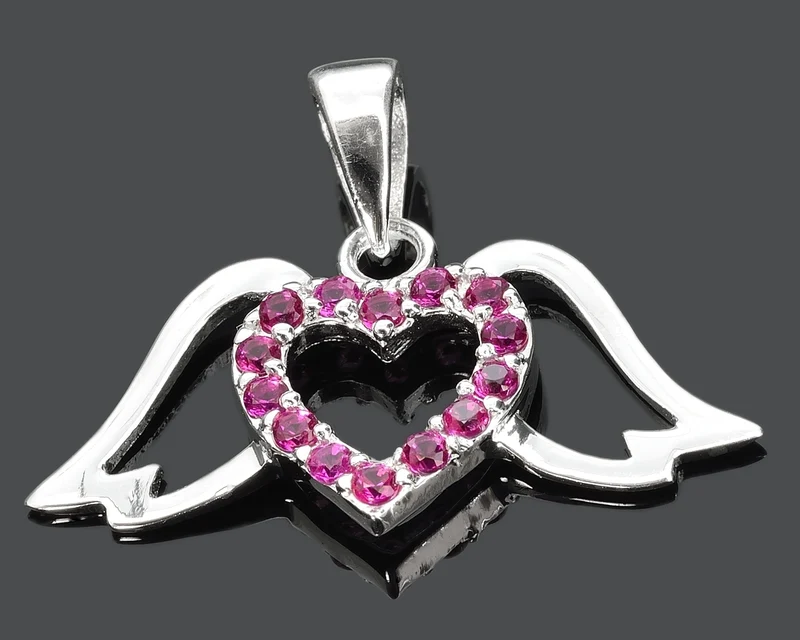 CHARM HERZ FLÜGEL KETTENANHÄNGER 925 SILBER SILBERSCHMUCK CHARMS FÜR KETTE