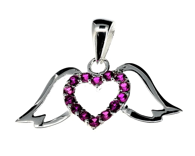 CHARM HERZ FLÜGEL KETTENANHÄNGER 925 SILBER SILBERSCHMUCK CHARMS FÜR KETTE